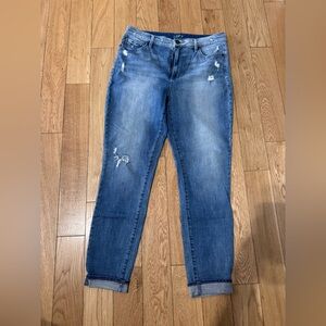 LOFT Women's Blue Distressed “Modern Skinny” Jeans